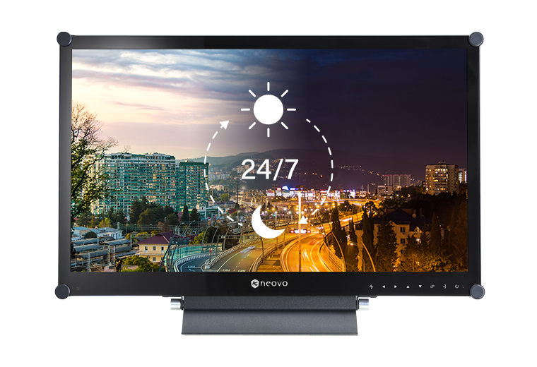 AG Neovo security monitor is for 24/7 operation.