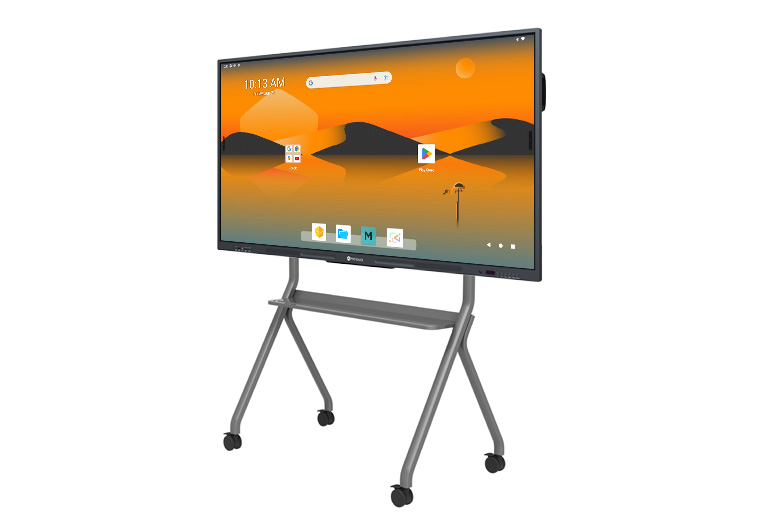 Meetboard 4 interactive display smart board with mobile cart.