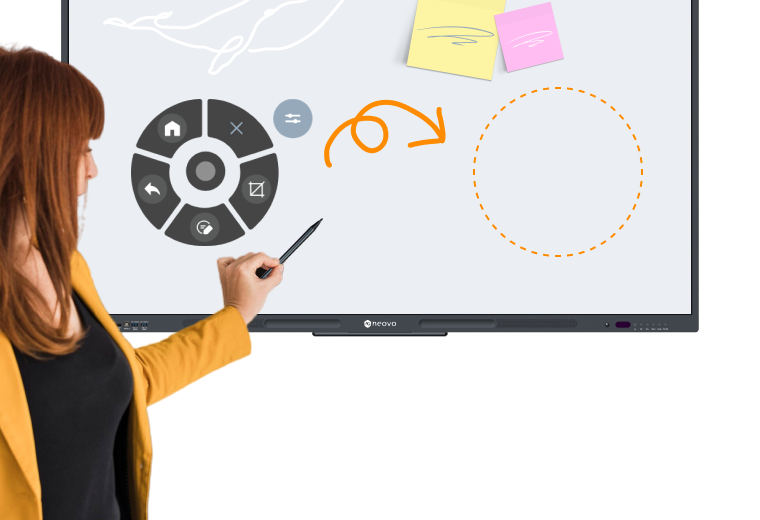 Meetboard 4 interactive display smart board floating tool bar.