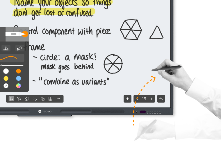 AG Neovo Meetboard 4 interactive display smart board lift to whiteboard.